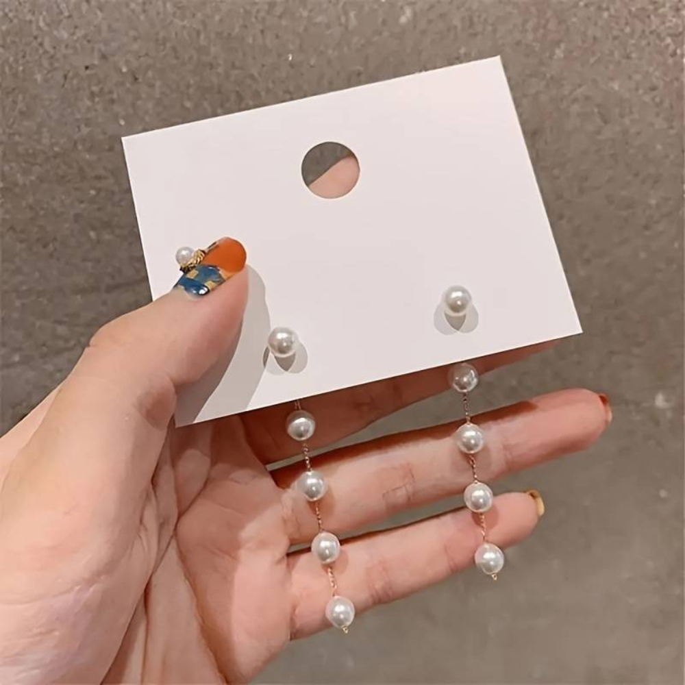 Pearl Drop Statement Earrings - Long Pearl Drop Earrings