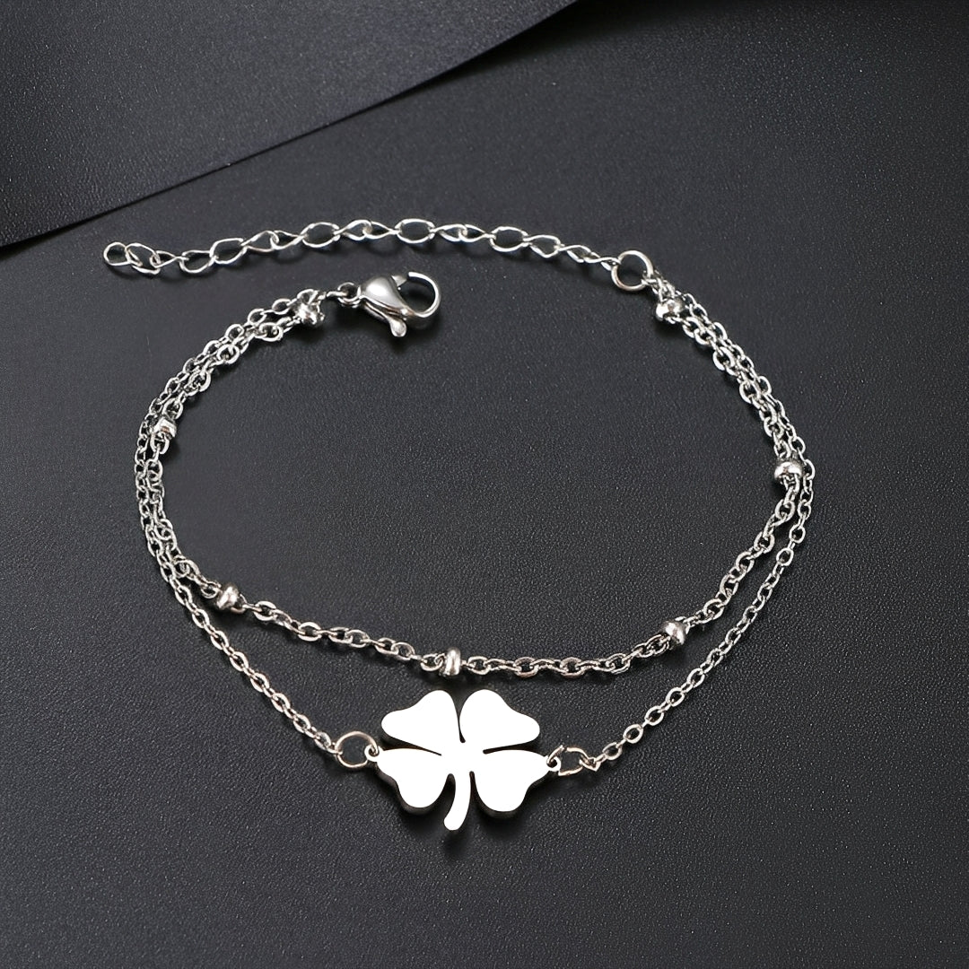 Sanya – Clover bracelet gold & silver