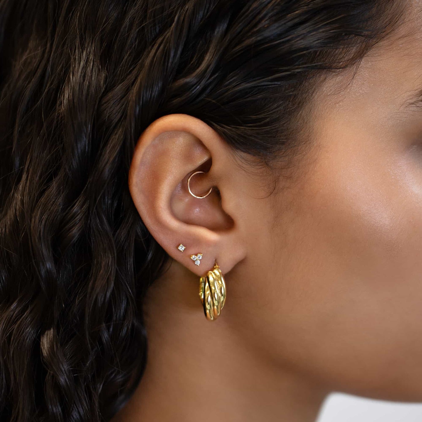 Small Clover Pave Stud Earring Set
