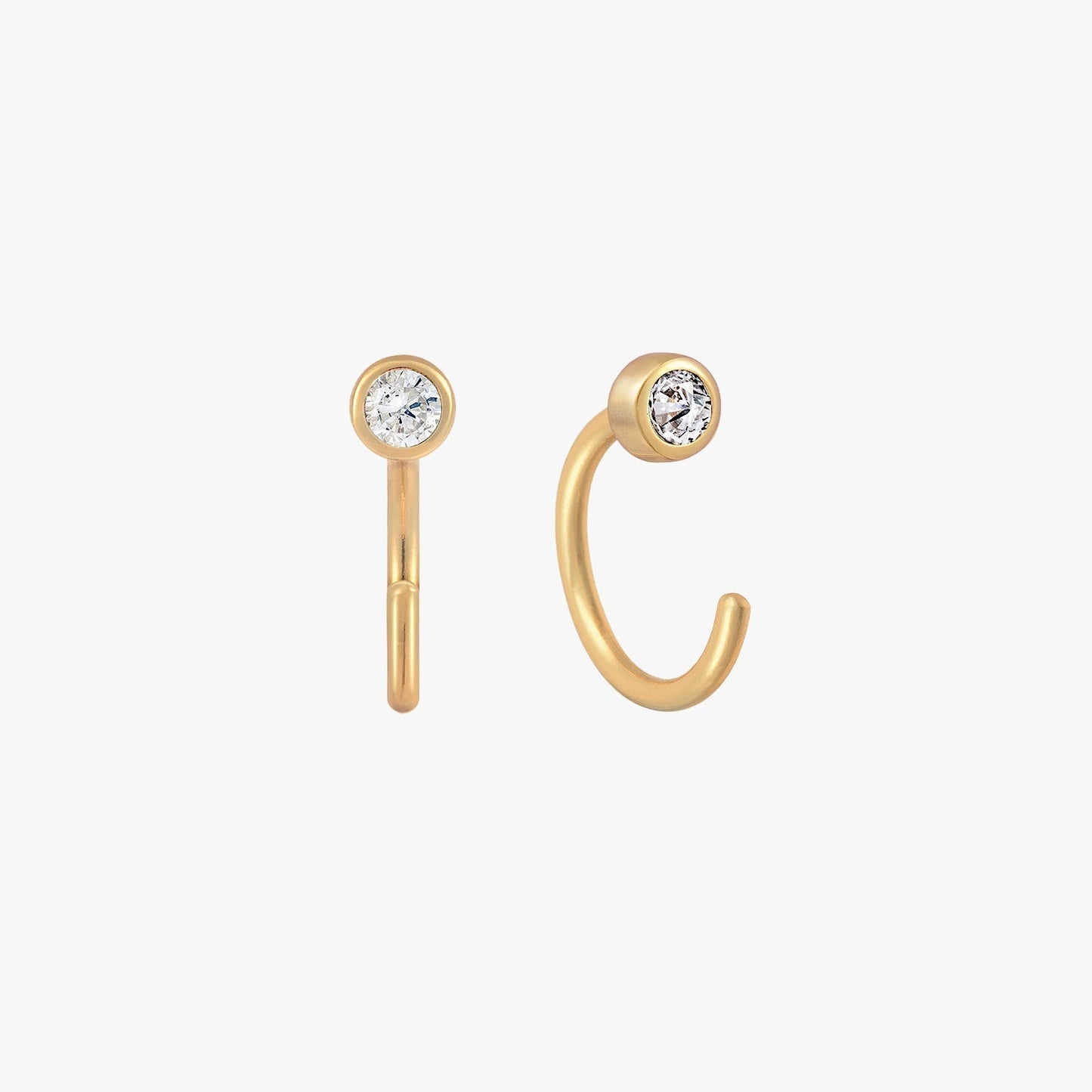 Paloma - Mini bezel huggie earrings