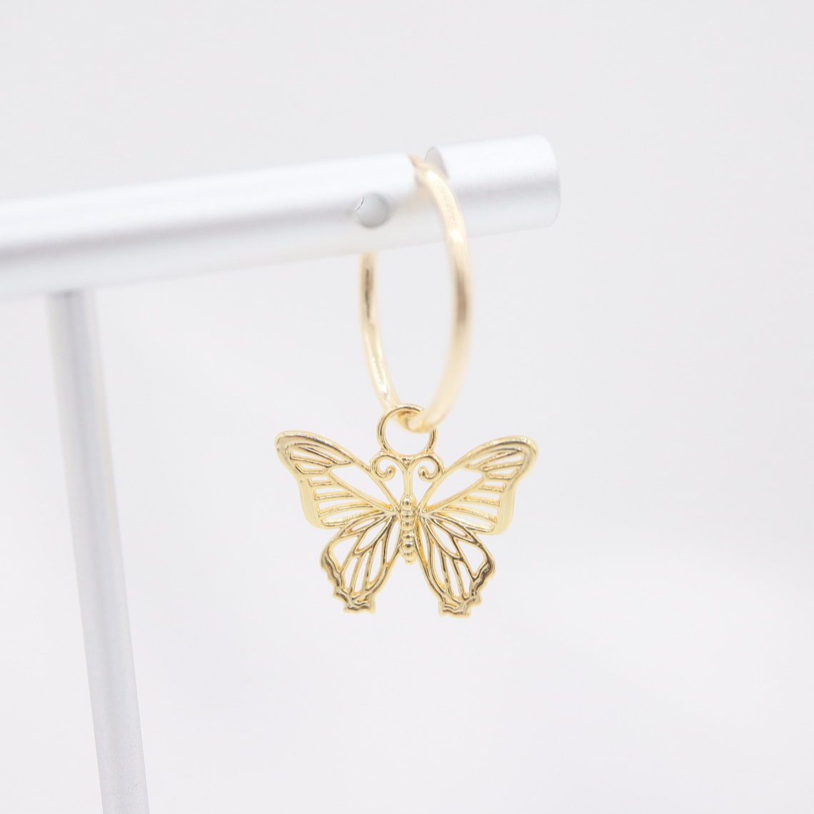 Earrings with Butterfly Motif - Hollow Design