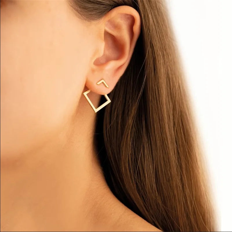 Connecting Rhombus - Simple Geometric Earrings