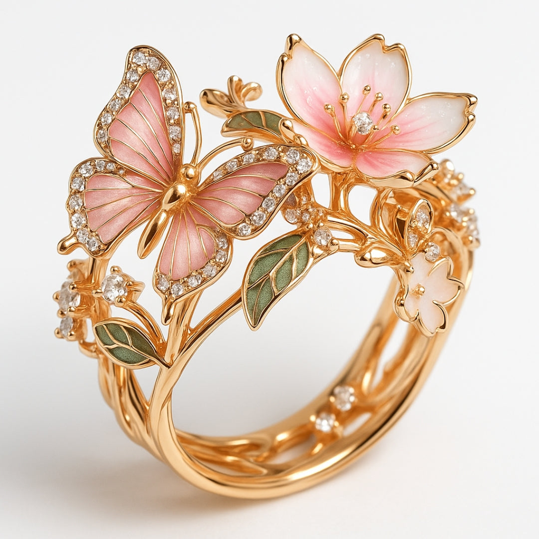 Meliora – Sparkling Butterfly Ring made of Zircon