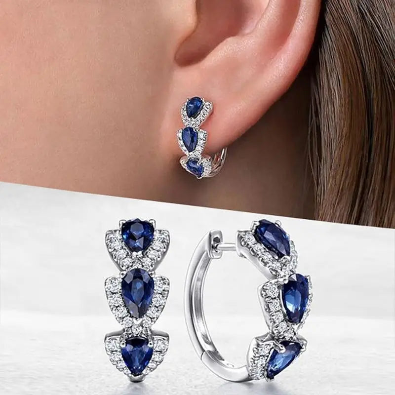 Ellie – Earrings in Royal Blue with Sapphire, Elegant