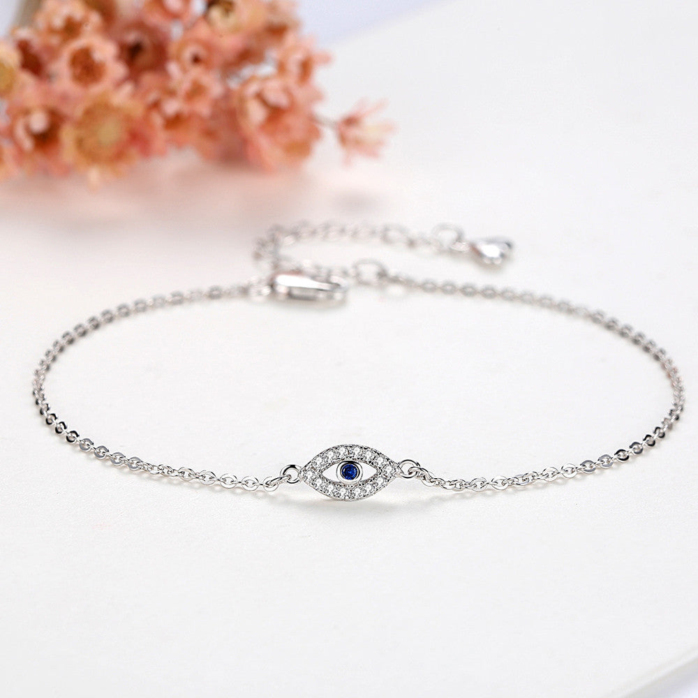 Evil Eye Gold Link Bracelet - Link Bracelet with Evil Eye Pendant