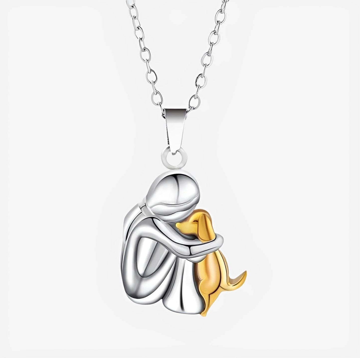 Miwa – Necklace with little girl and dog in embrace