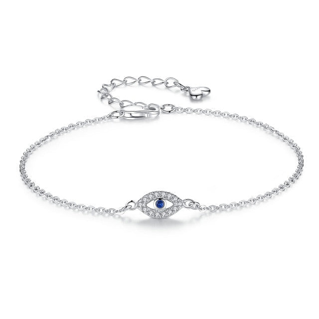 Thalassa – Silver Bracelet with Blue Evil Eye