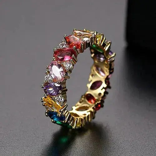 Colette – Rainbow sparkle statement ring