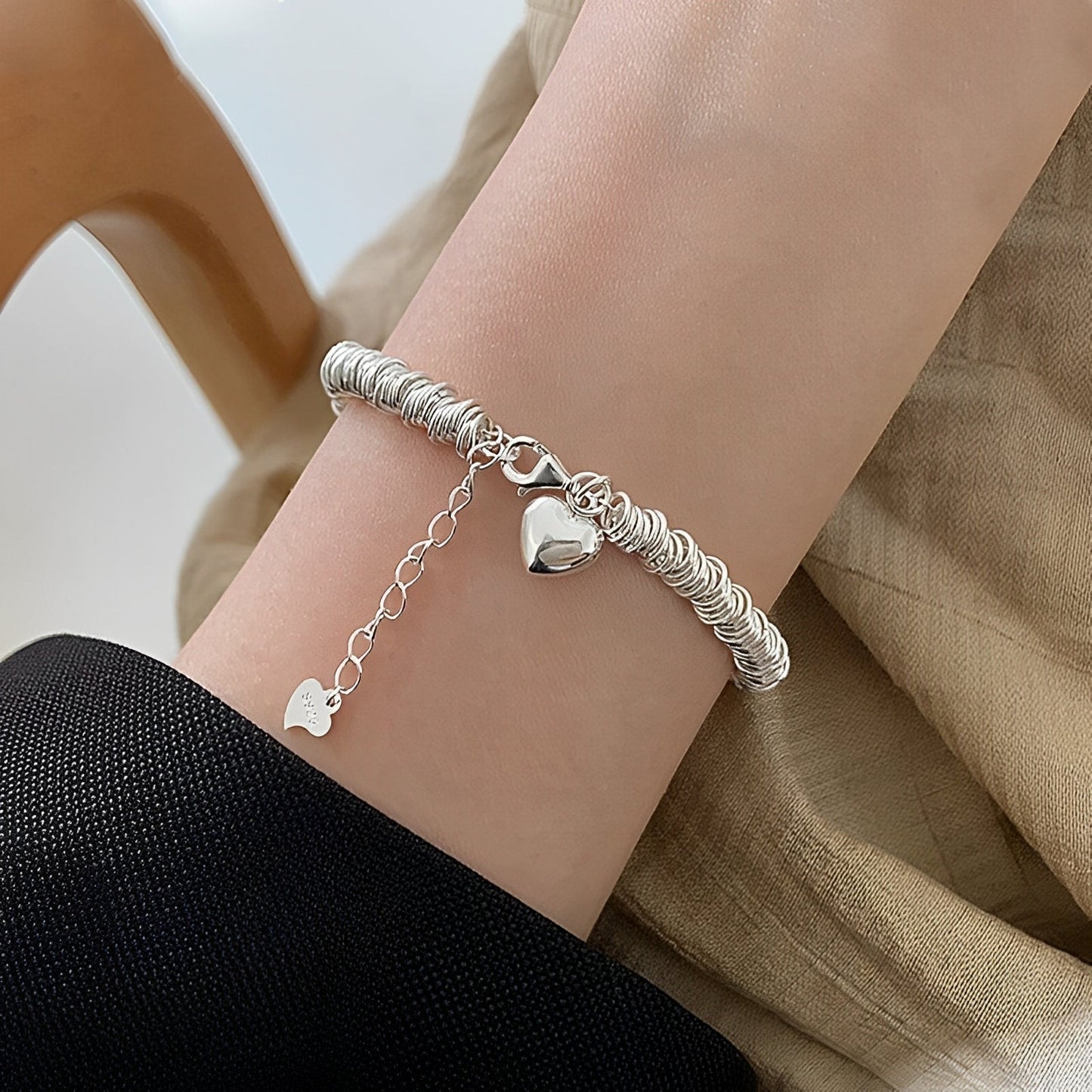 Marie – Stylish silver bracelet with heart