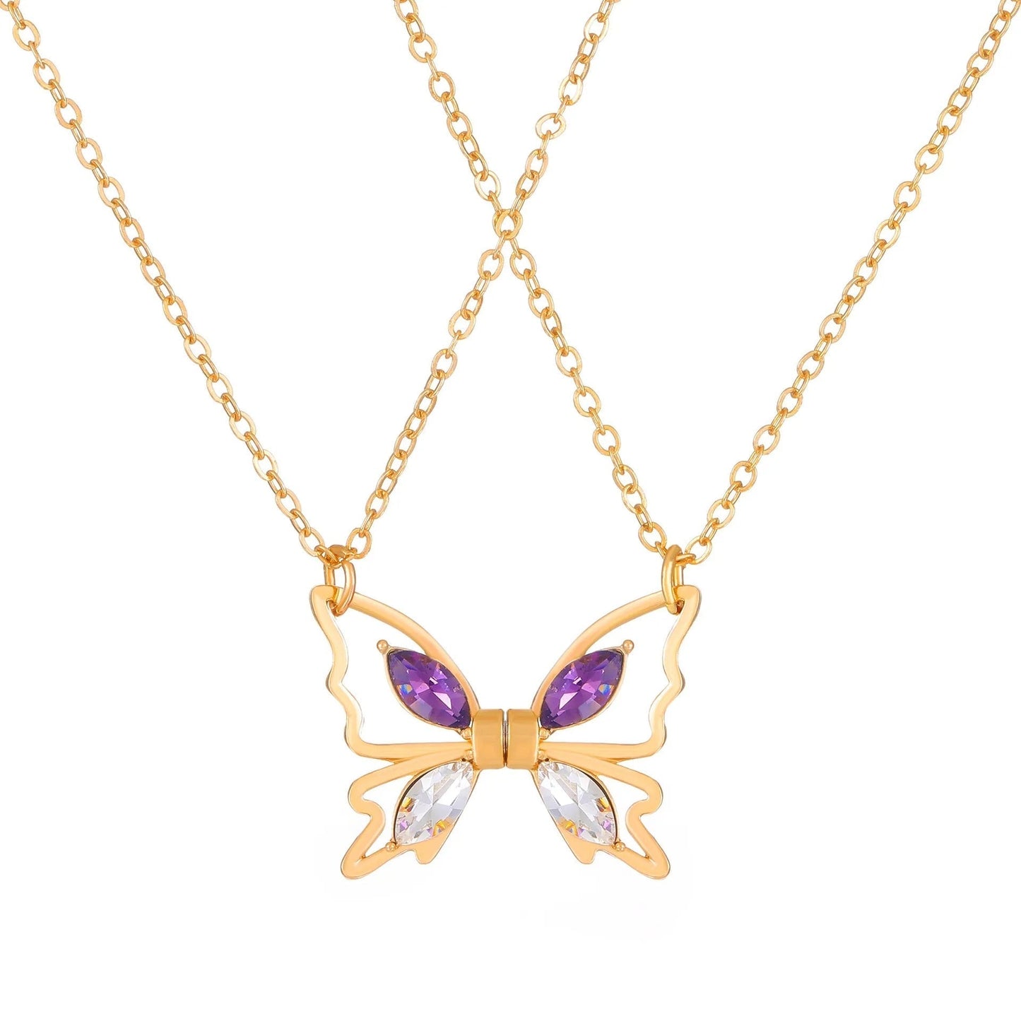 April – Magnetic Butterfly Necklace in Gold