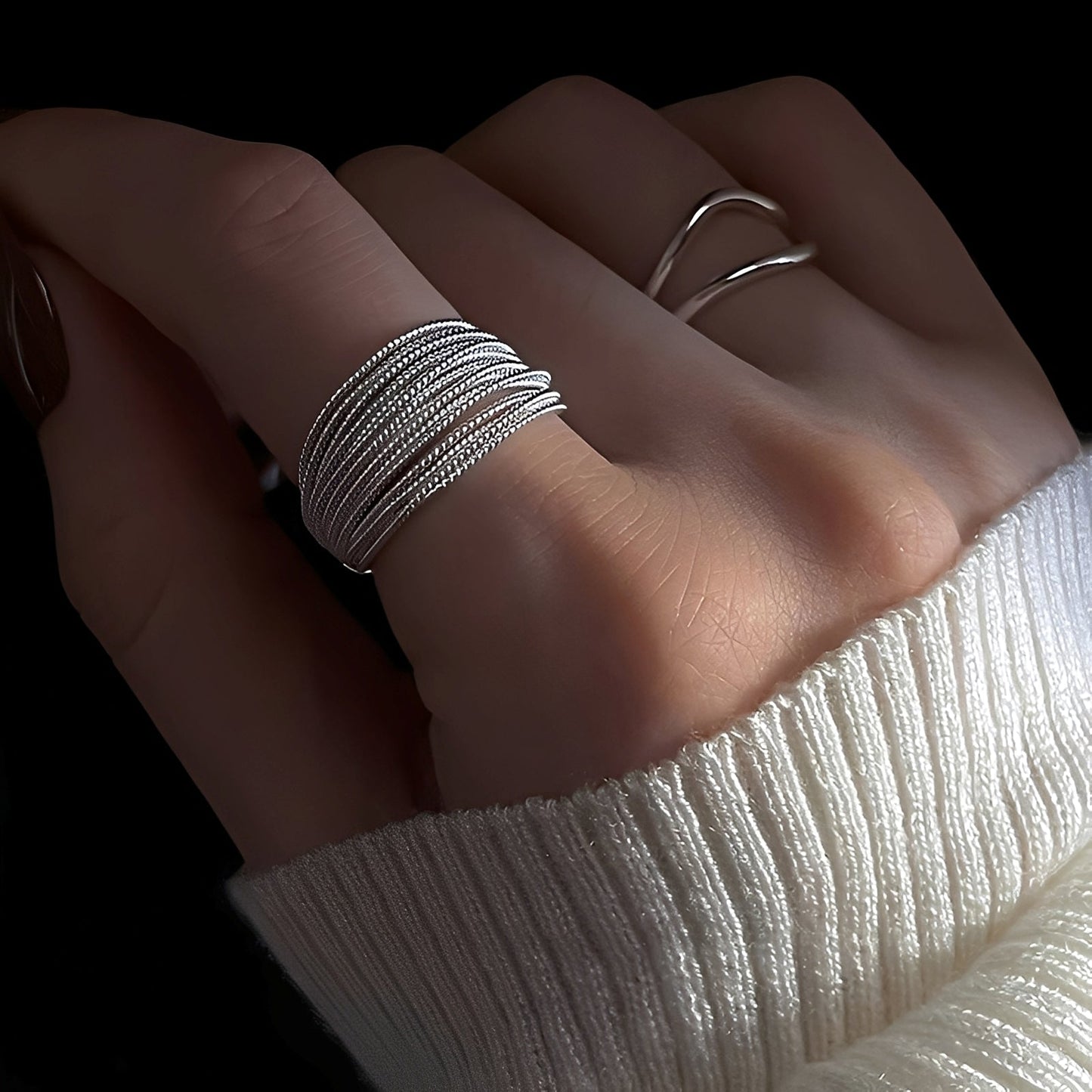 Miley – Layered Silver Ring