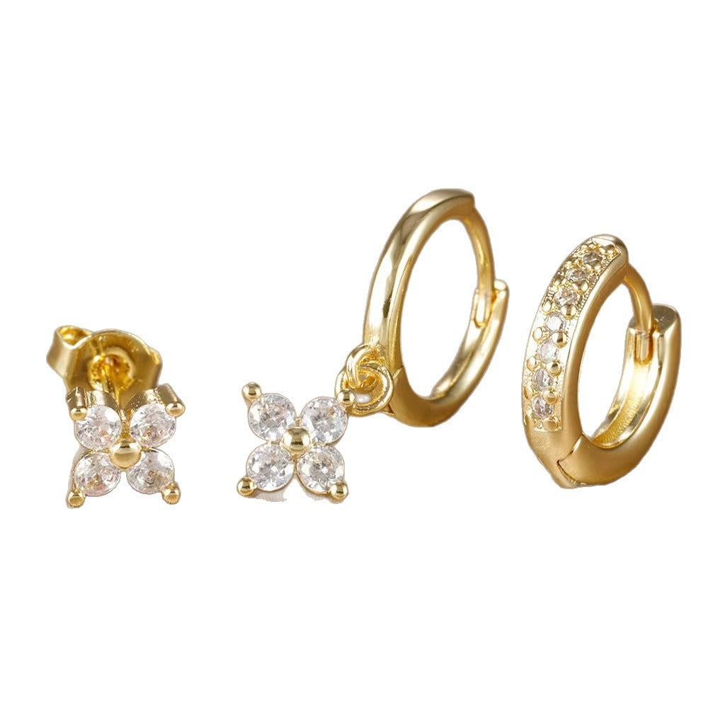 Mariana – Three-piece stud earring set with zirconia