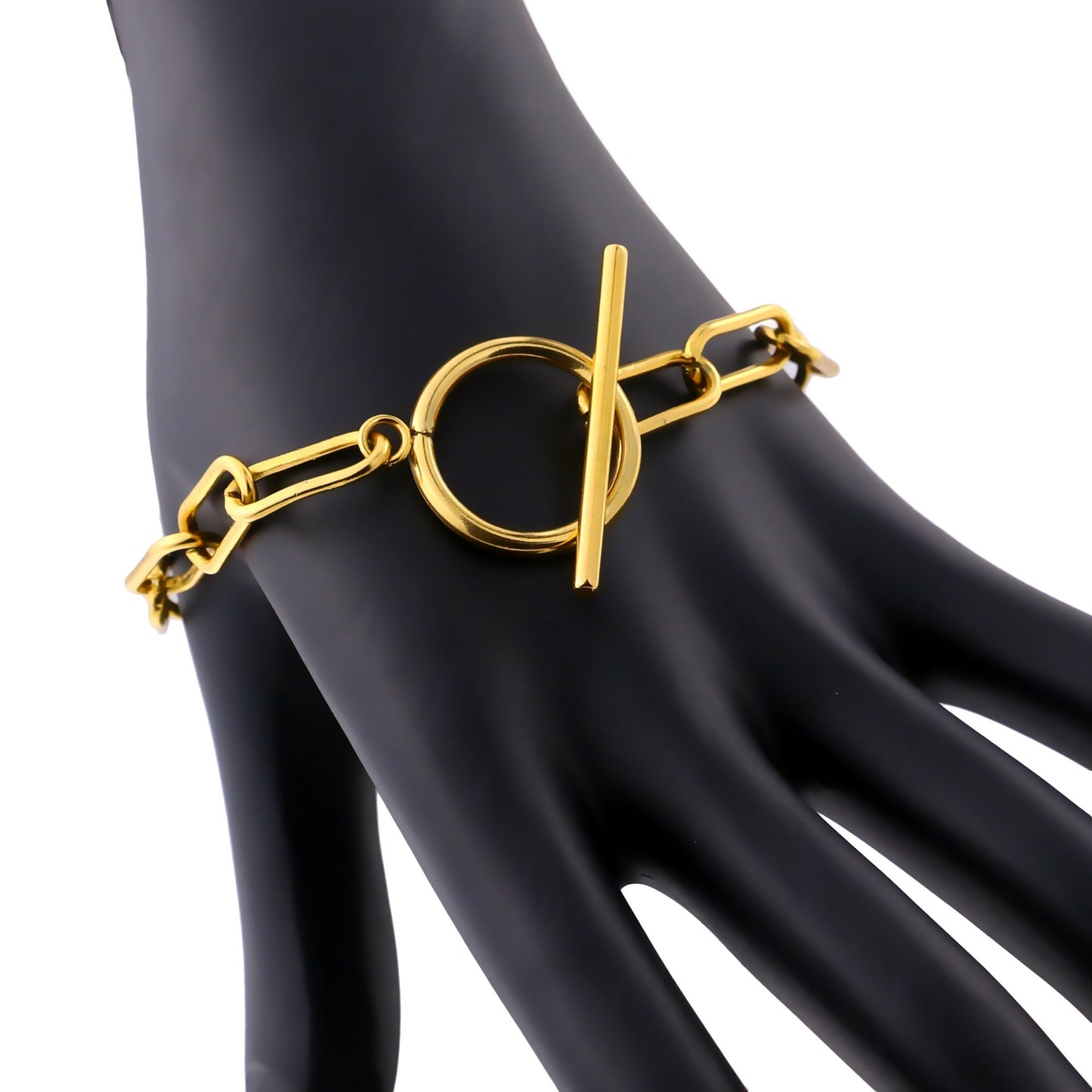 Millie – T-Bar Bracelet with Rectangular Elements in Gold