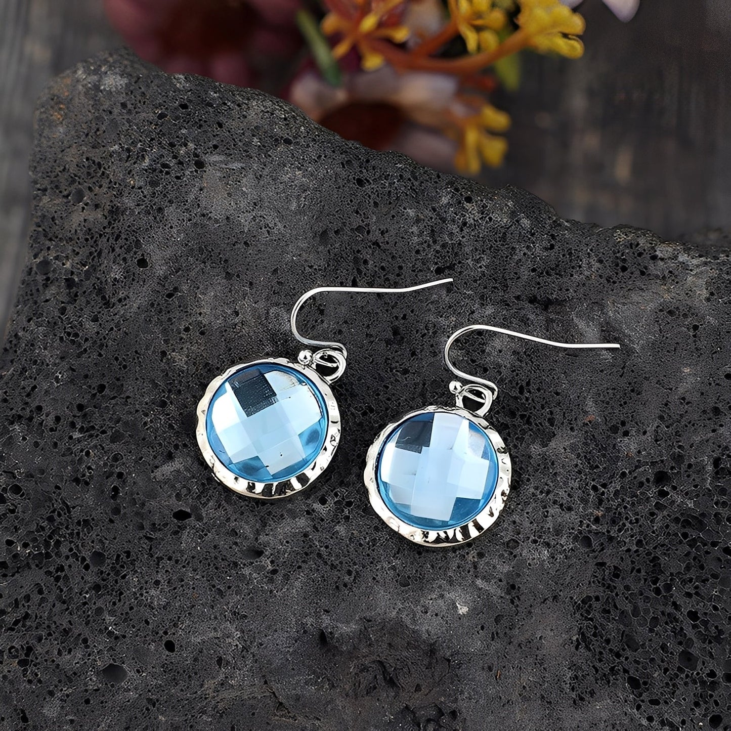 Azura – Vintage Style Earrings with Blue Crystals