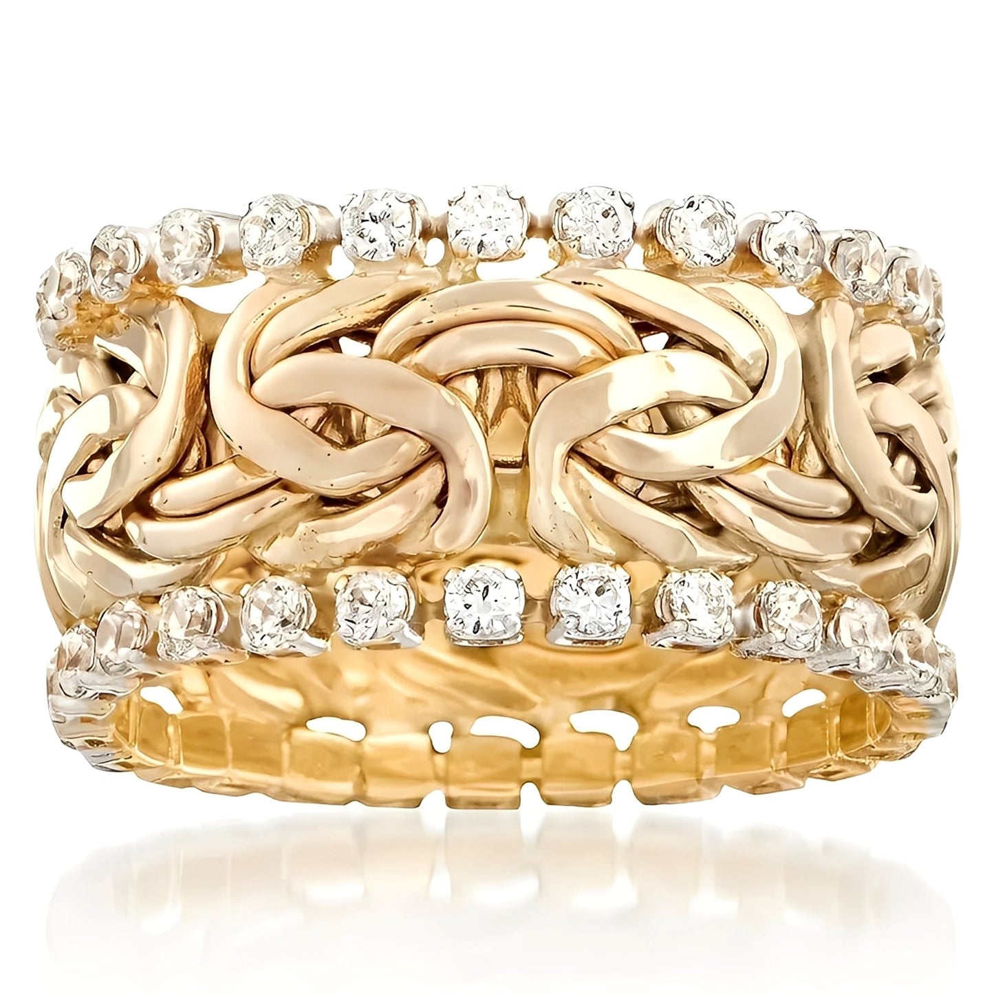 Lydia – Jewelry piece made of braided gold with zirconia