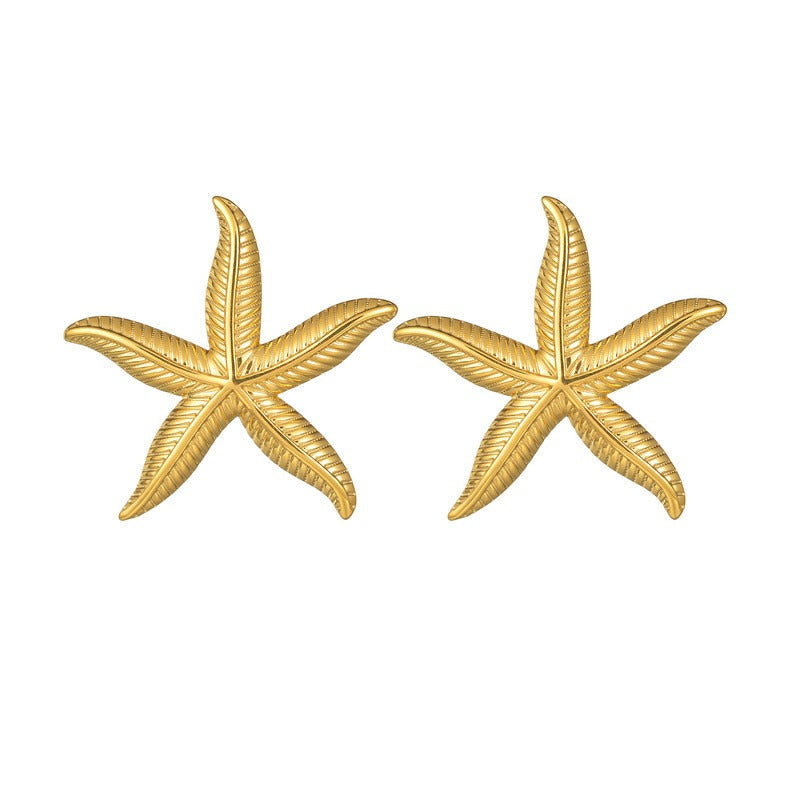 Pien – Golden starfish earrings