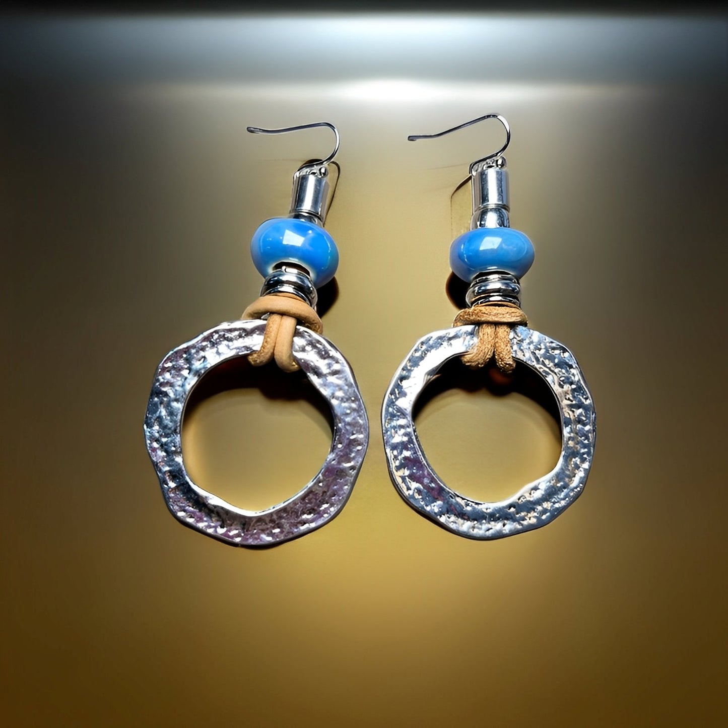 Mira – Silver Round Earrings in Boho Vintage Look
