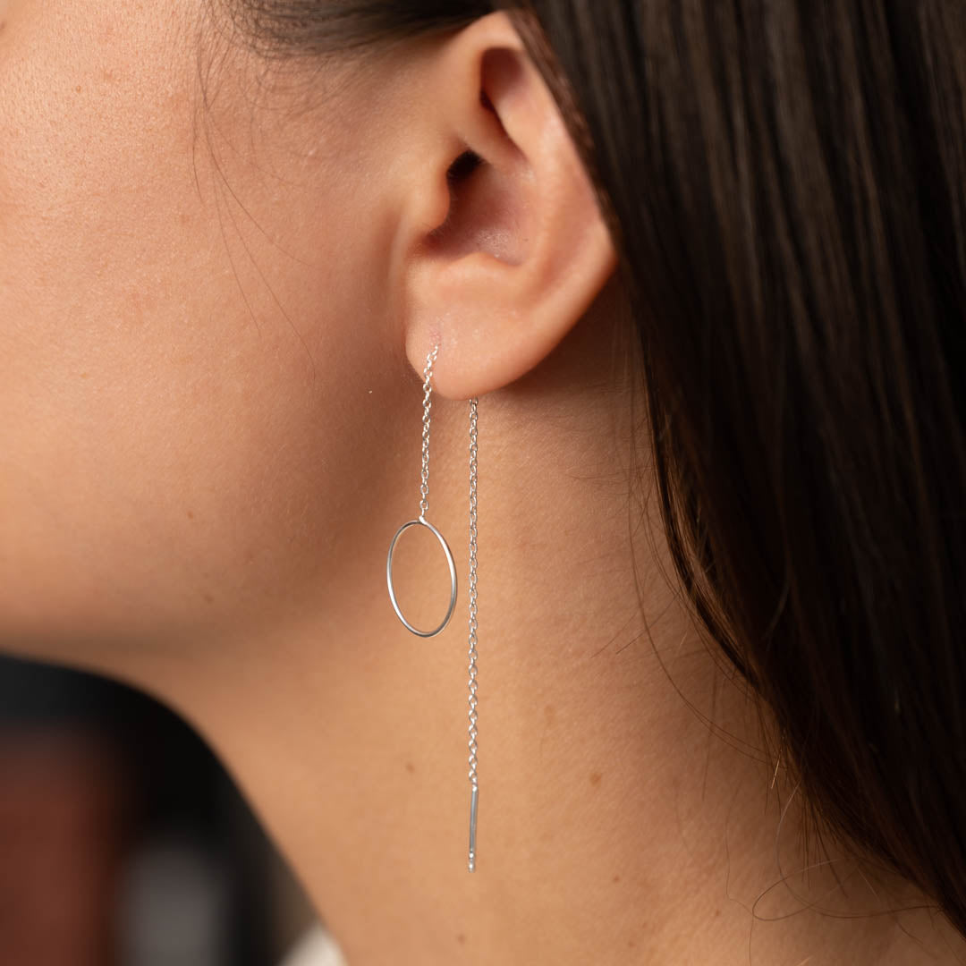 Round Thread Earrings - Long Hanging Earrings
