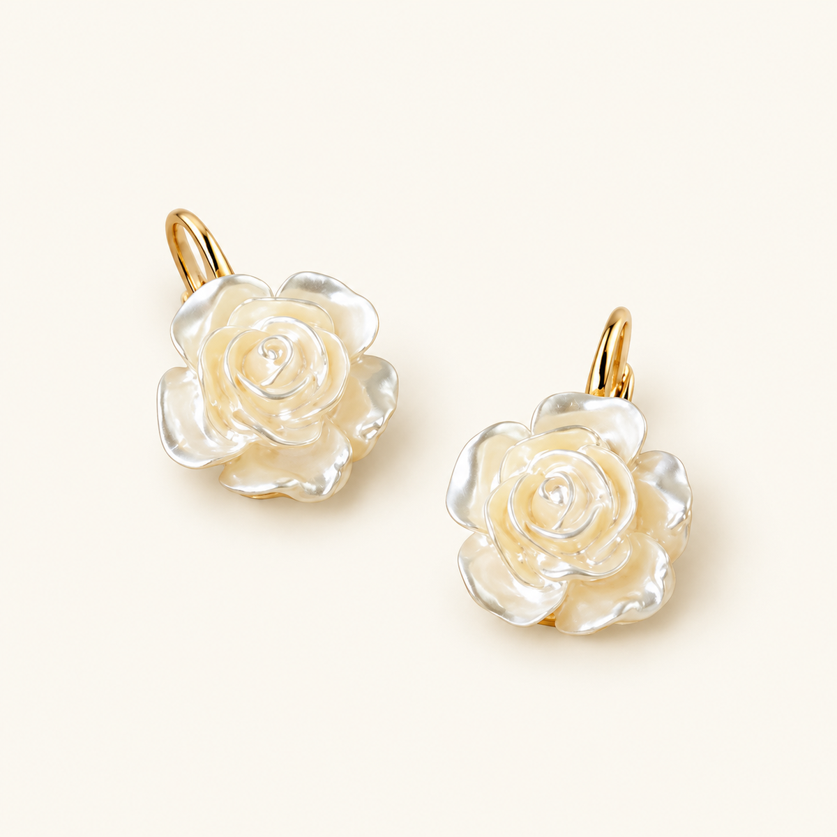 Women Earrings with Rose Design - Pair