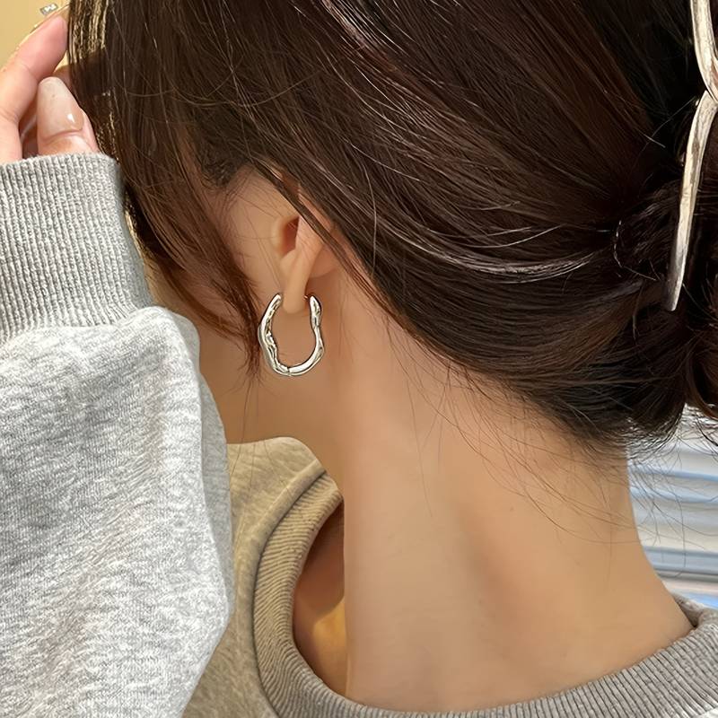 Irregular Hoop Earring - Hoop Earrings Irregular Shape
