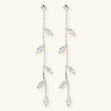 Women Hanging Earrings with Olive Leaf Design - Pair