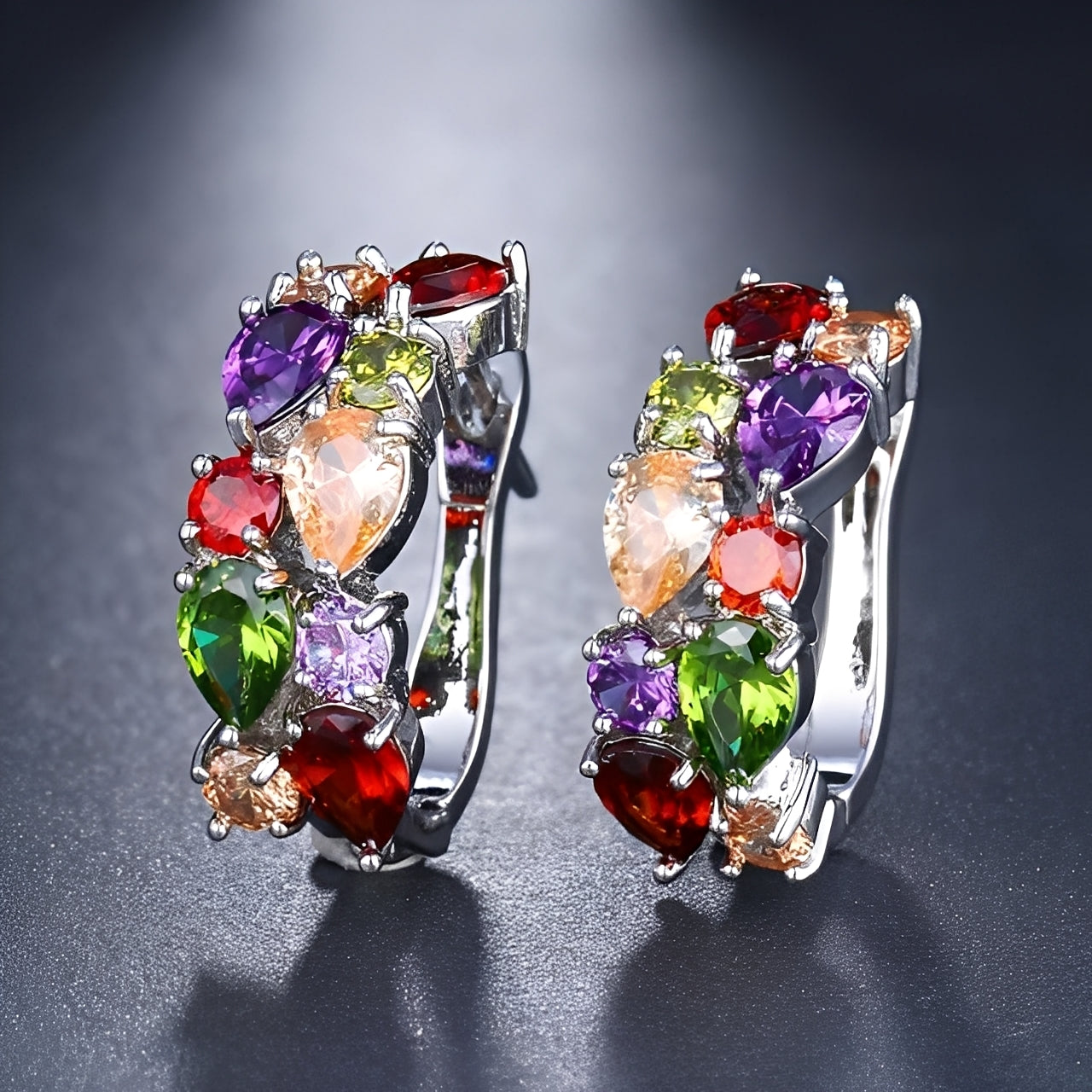 Telma – Stylish Multicolored Earrings in Rose Gold