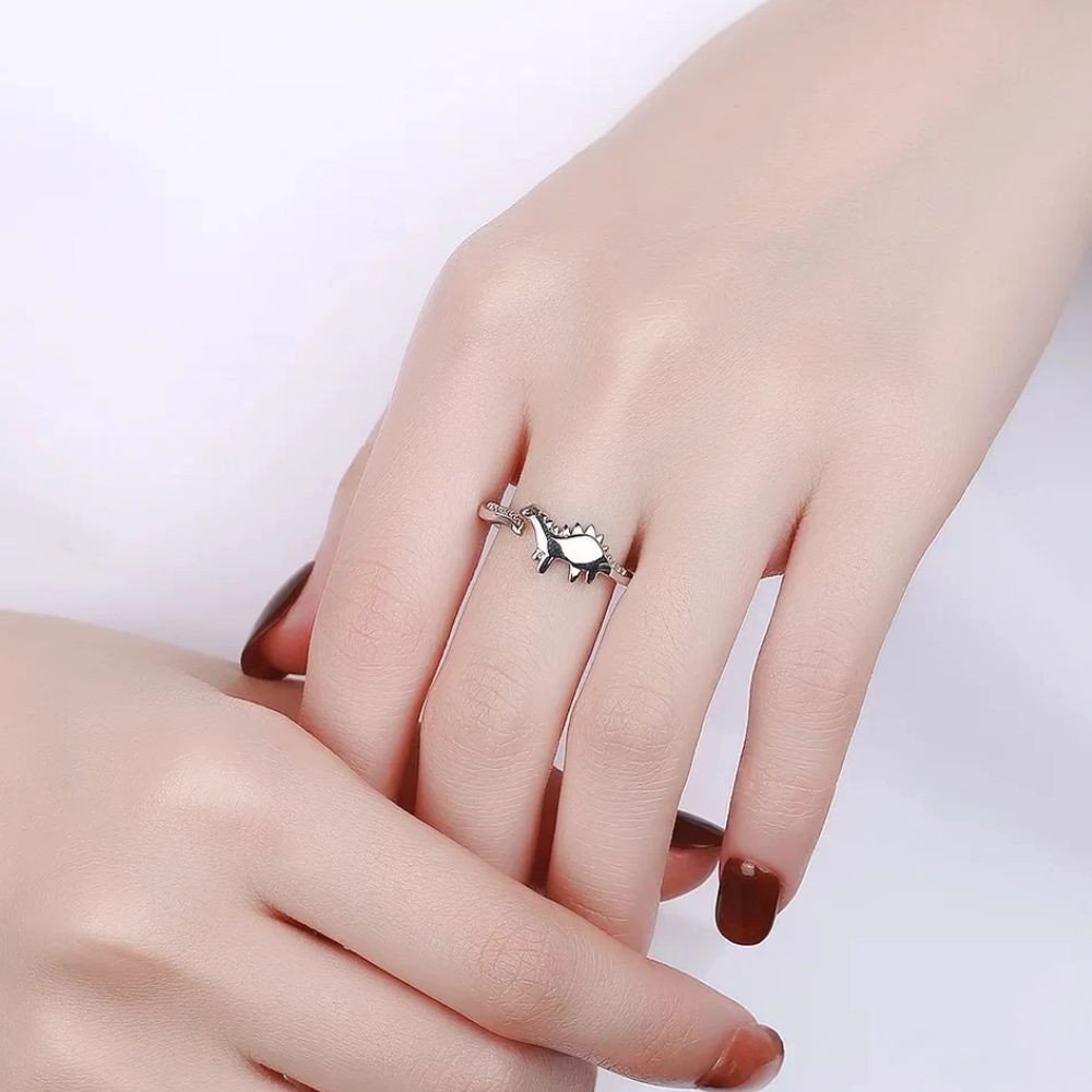 Adjustable Dinosaur Ring with Open Design