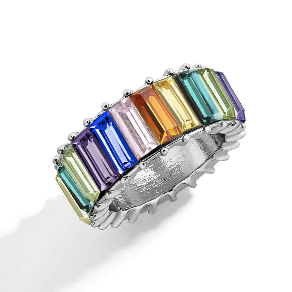 Naya – Geometric Trend Ring made of Colorful Alloy