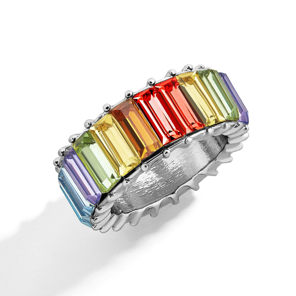 Naya – Geometric Trend Ring made of Colorful Alloy