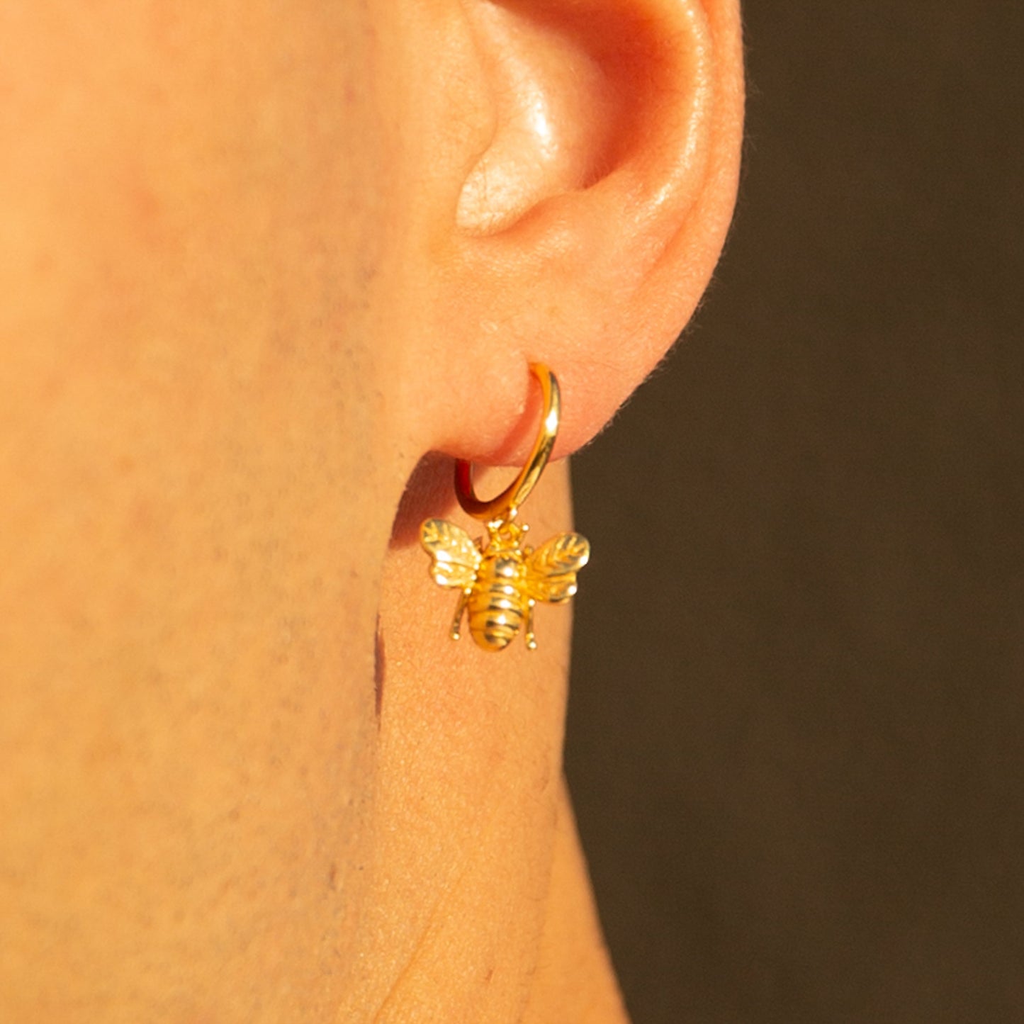 Bee - Dainty Bee Hoop Earrings