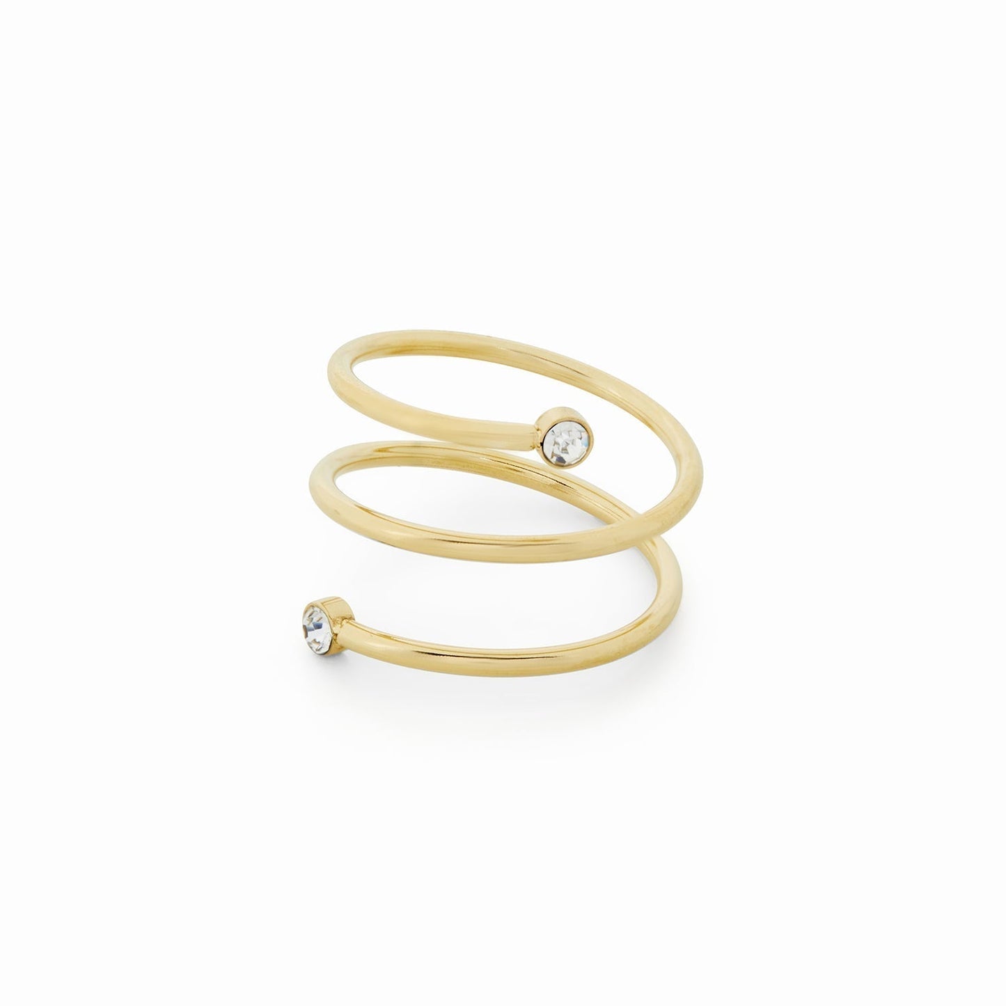 Riza – Spiral Finger Ring with Stone