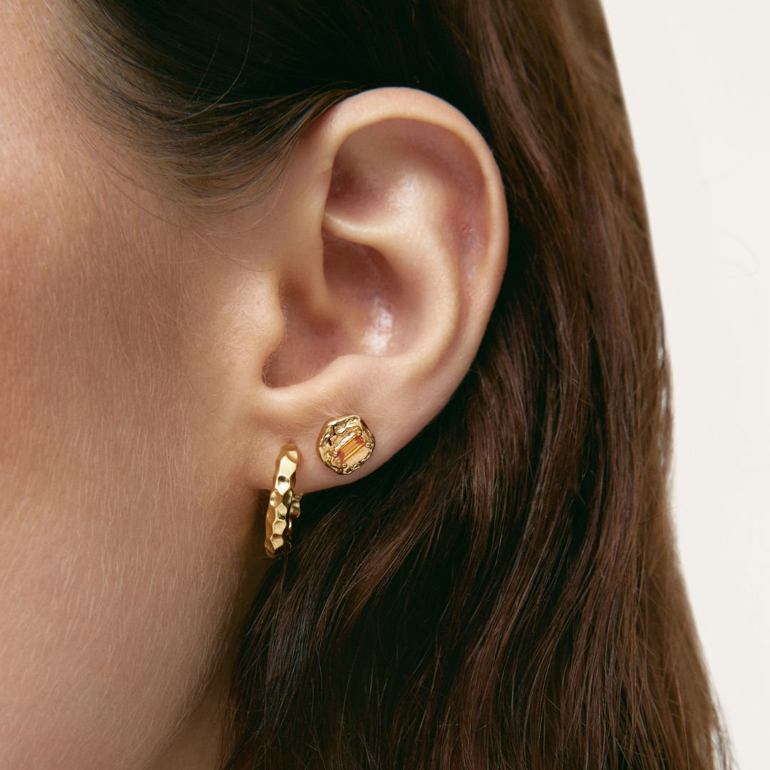Women’s Hoops with Hammered Surface Details and Organic Shape