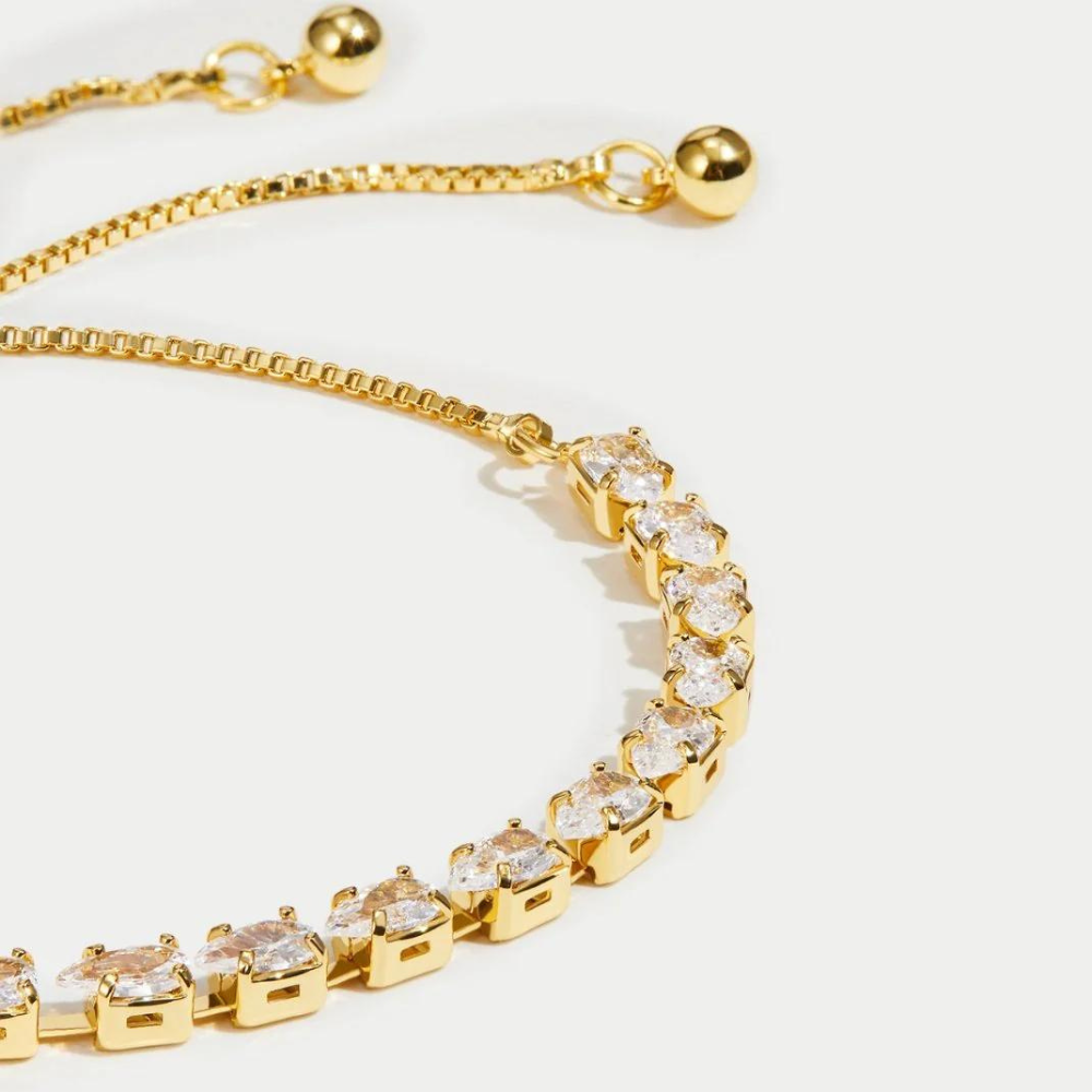 Golden Crystal Bracelet - Adjustable Crystal Bracelet