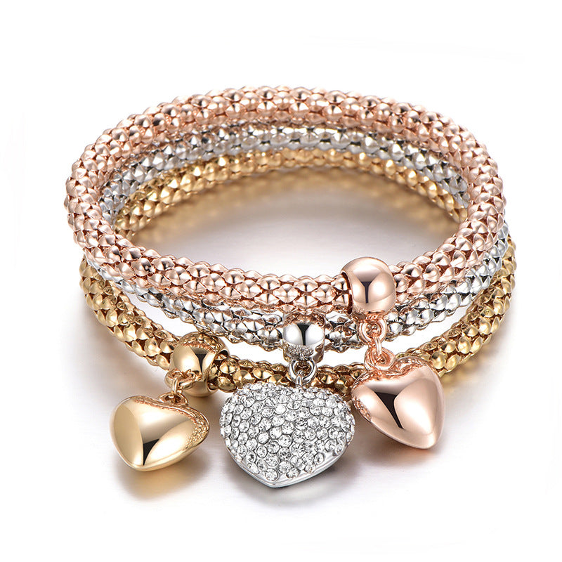 Aria – Metal bracelet with solid hearts