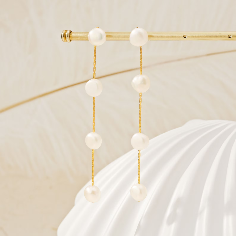 Pearl Drop Statement Earrings - Long Pearl Drop Earrings