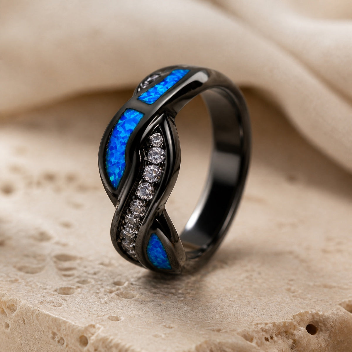 Women’s Statement Ring with Half Moon Arches and Geometric Design