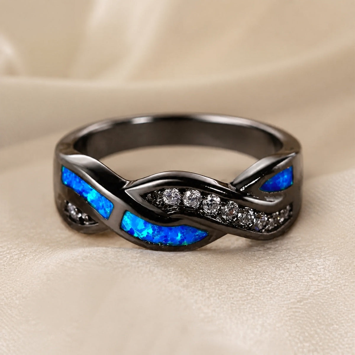 Women’s Statement Ring with Half Moon Arches and Geometric Design