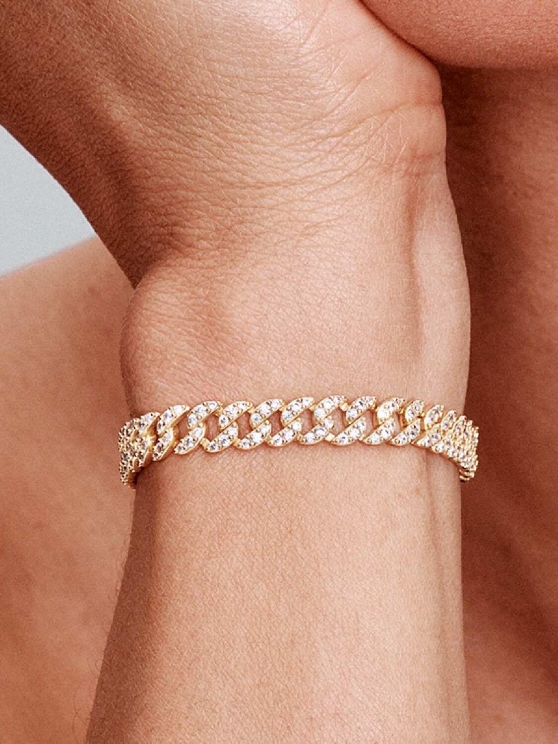 Soraya – Bracelet Cuban Chain made of Moissanite Gold 18K