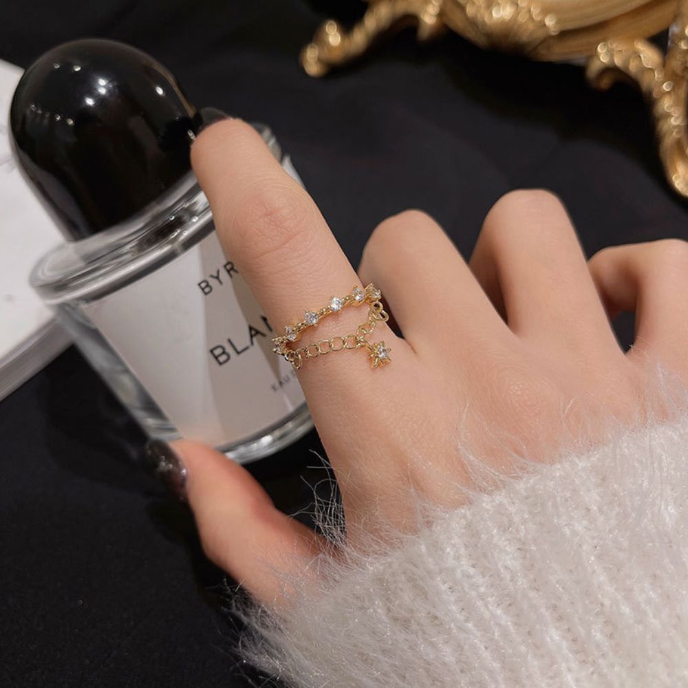 Women Adjustable Star Rings