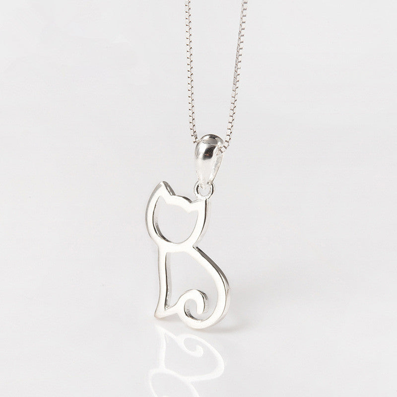 Cute cat pendant - hollow necklace