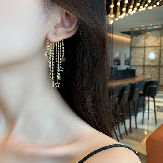 Valerie – Hanging Earrings Star with Tassels