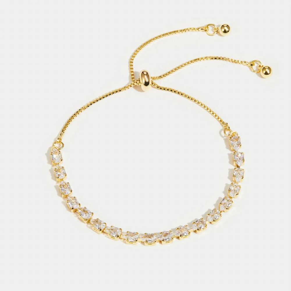 Golden Crystal Bracelet - Adjustable Crystal Bracelet