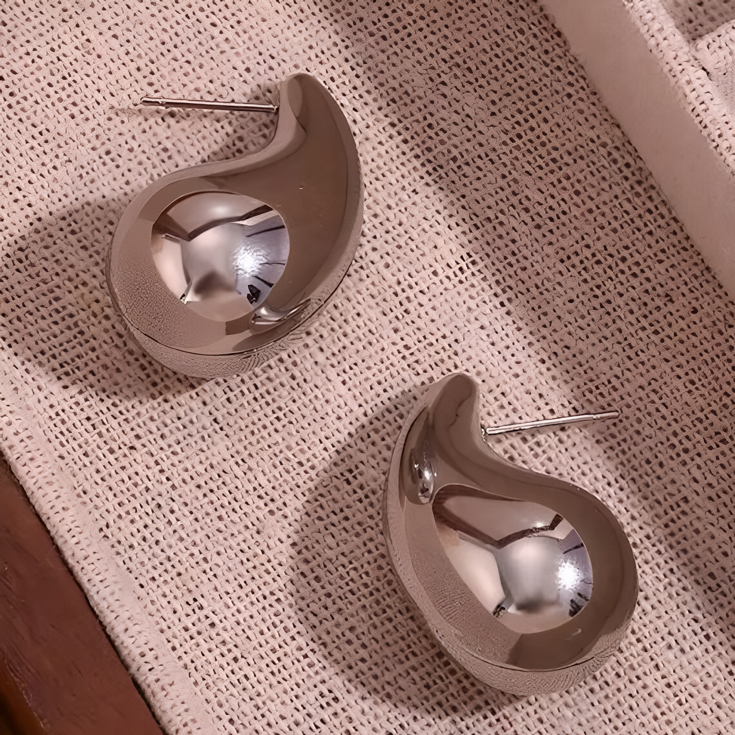 Chunky Waterdrop Earrings - Oversized Gold Studs
