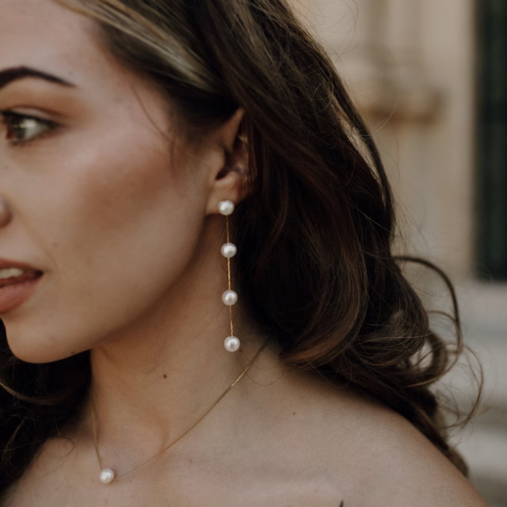 Pearl Drop Statement Earrings - Long Pearl Drop Earrings