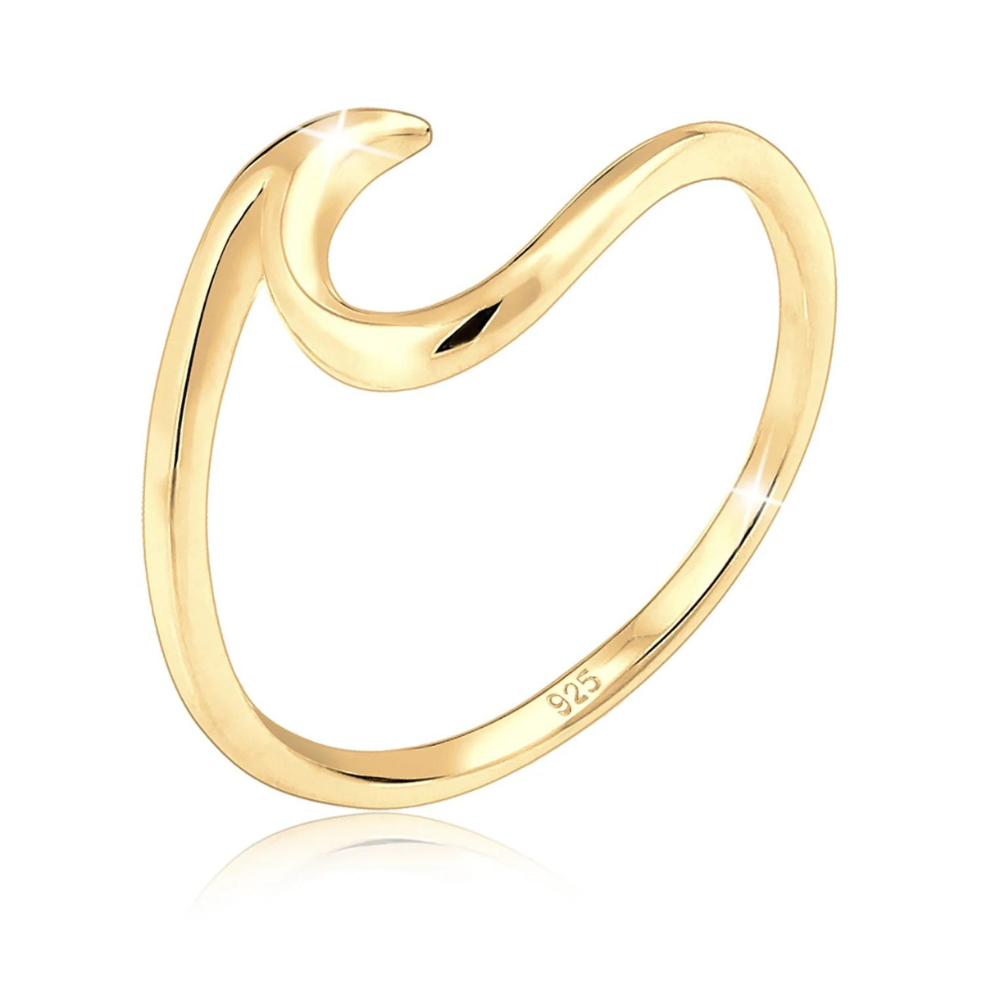 Minimalist Wave Ring - Silver Wave-Shaped Ring