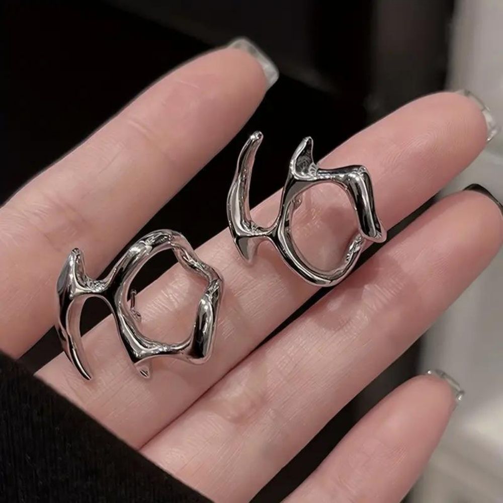 Women Abstract Earrings with Irregular Shape - Pair