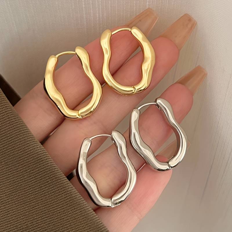 Irregular Hoop Earring - Hoop Earrings Irregular Shape