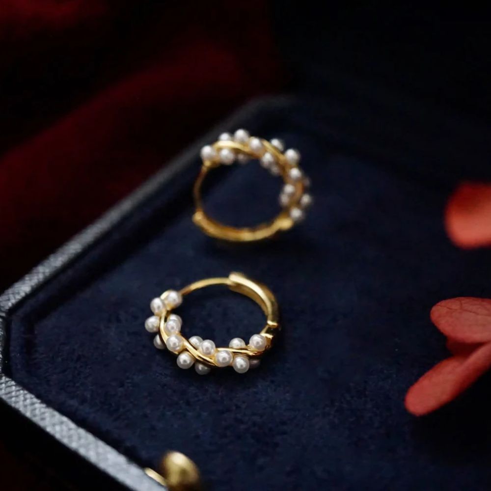 Women Twisted Earrings with Ball Detail - 1 Pair