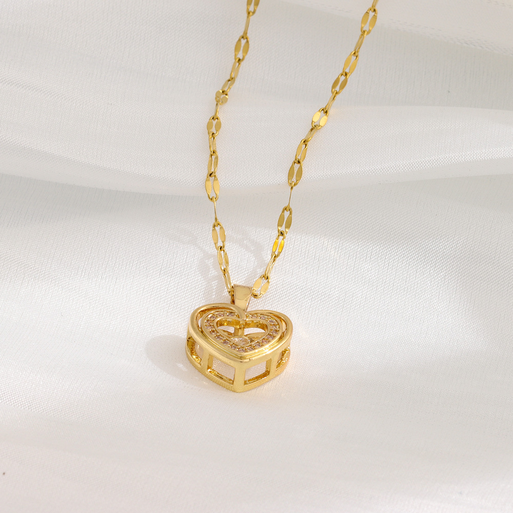 Love Heart Pendant - Double Layer Necklace