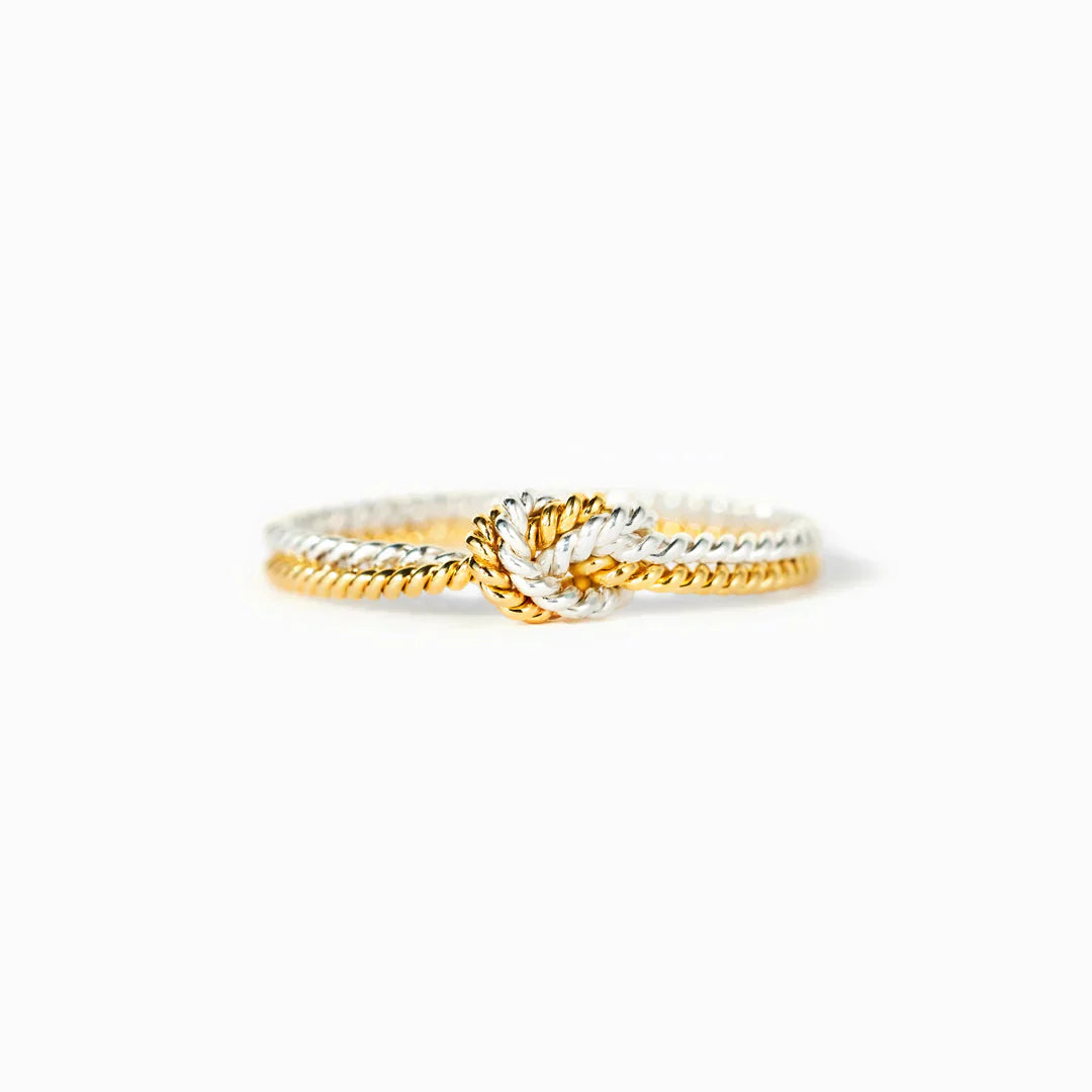 Mother & Daughter Bond Ring - Ring with 2 Strands and Knot